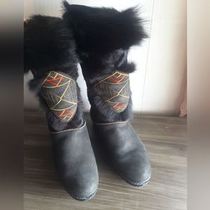 Vintage Italian Fur Boots 8